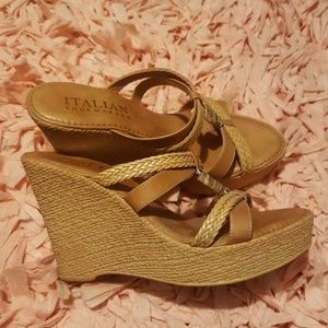 Nude wedges size 8